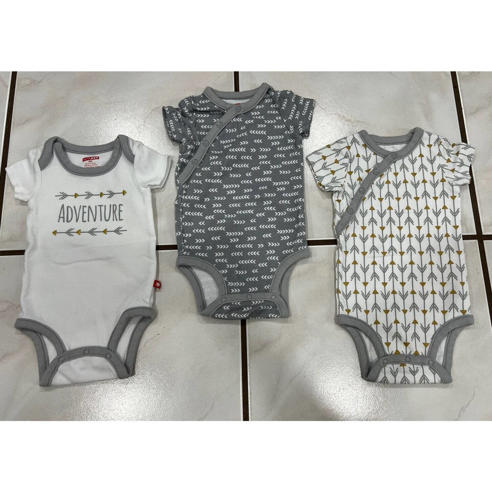 Lot 3 Skip Hop Bodysuit White Grey Boy 3 Months